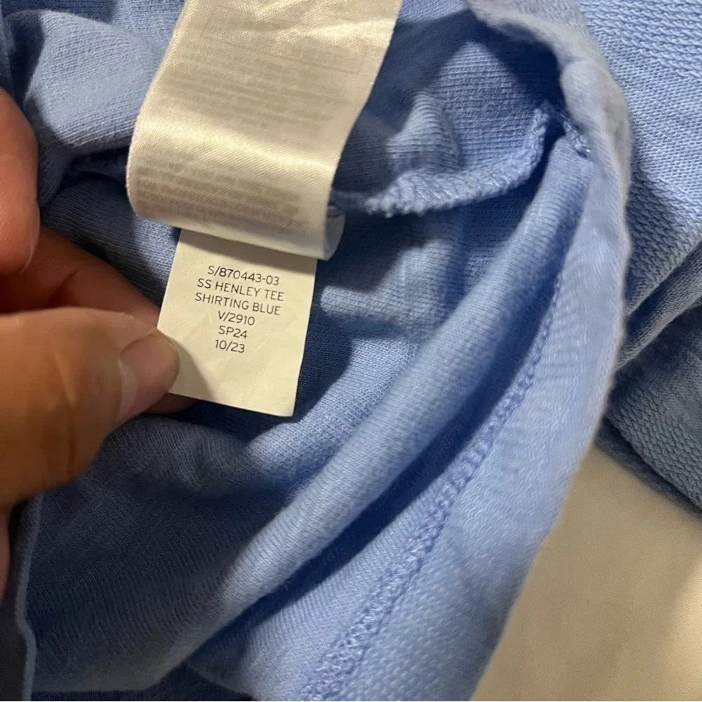 Baby Gap Boys Size 5 Years Short Sleeve Light Blue Henley Shirt Buttons Casual